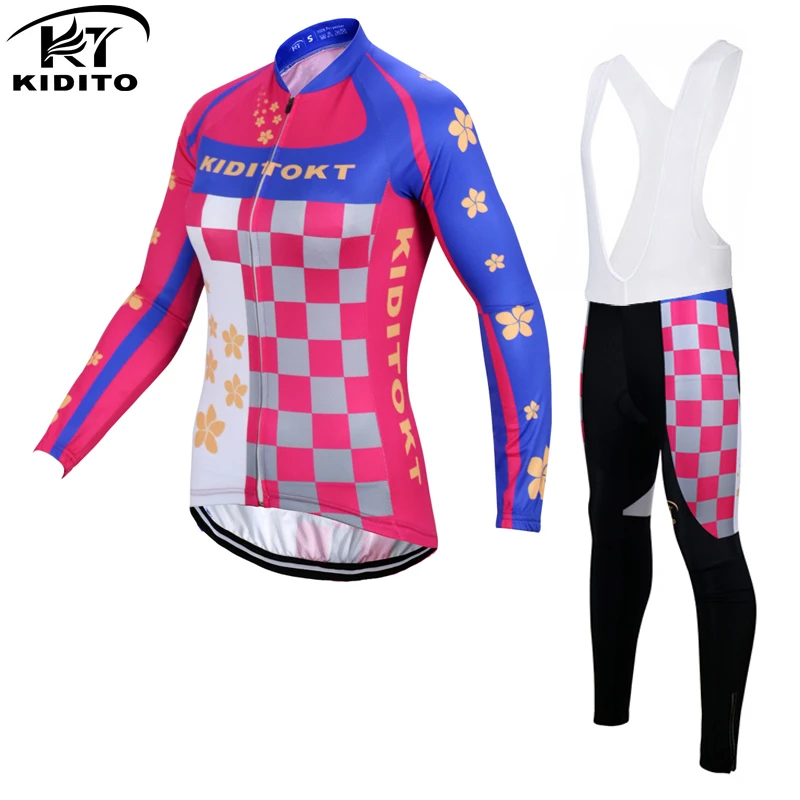

KIDITOKT Stella Winter Thermal Fleece Women Cycling Jerseys/Super Warm Mountain Bicycle Uniform Bike Cycling Clothing