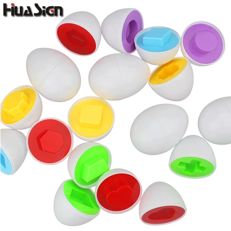 

Puzzle and Interesting!!!6 eggs/set Learning Education Toys Mixed Shape Wise Creative Toys For Babies