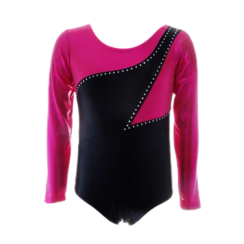 

high-quality long-sleeved bright color diamond-studded body suits 2018 new Explosion Children Girls models ballet dance practice