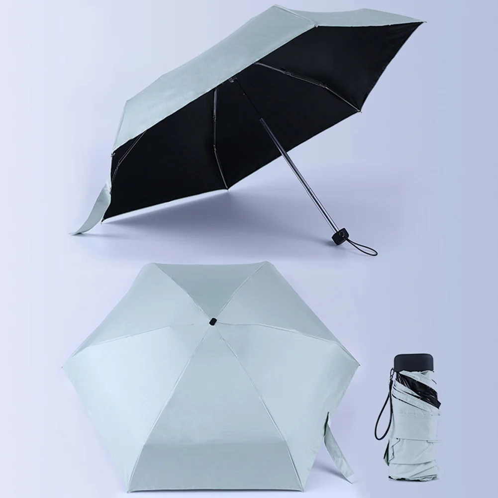

Skin Protect Durable 6 Ribs Outdoor Portable Unisex Super Powerful Sunscreen Fabala Sun Umbrella Rain Anti-UV Travel 5 Folding