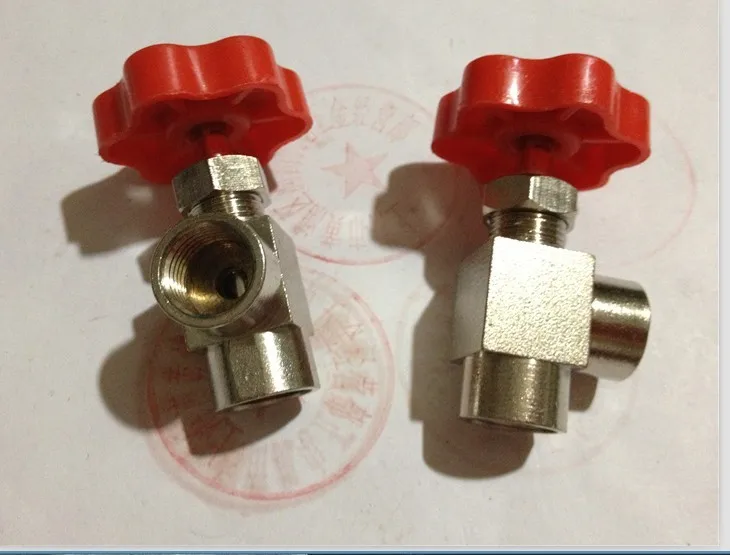 ELbow Nickel-Plated Brass Needle Valve 1/4" BSP Female x Threaded Max Pressure 0.8 Mpa | Обустройство дома