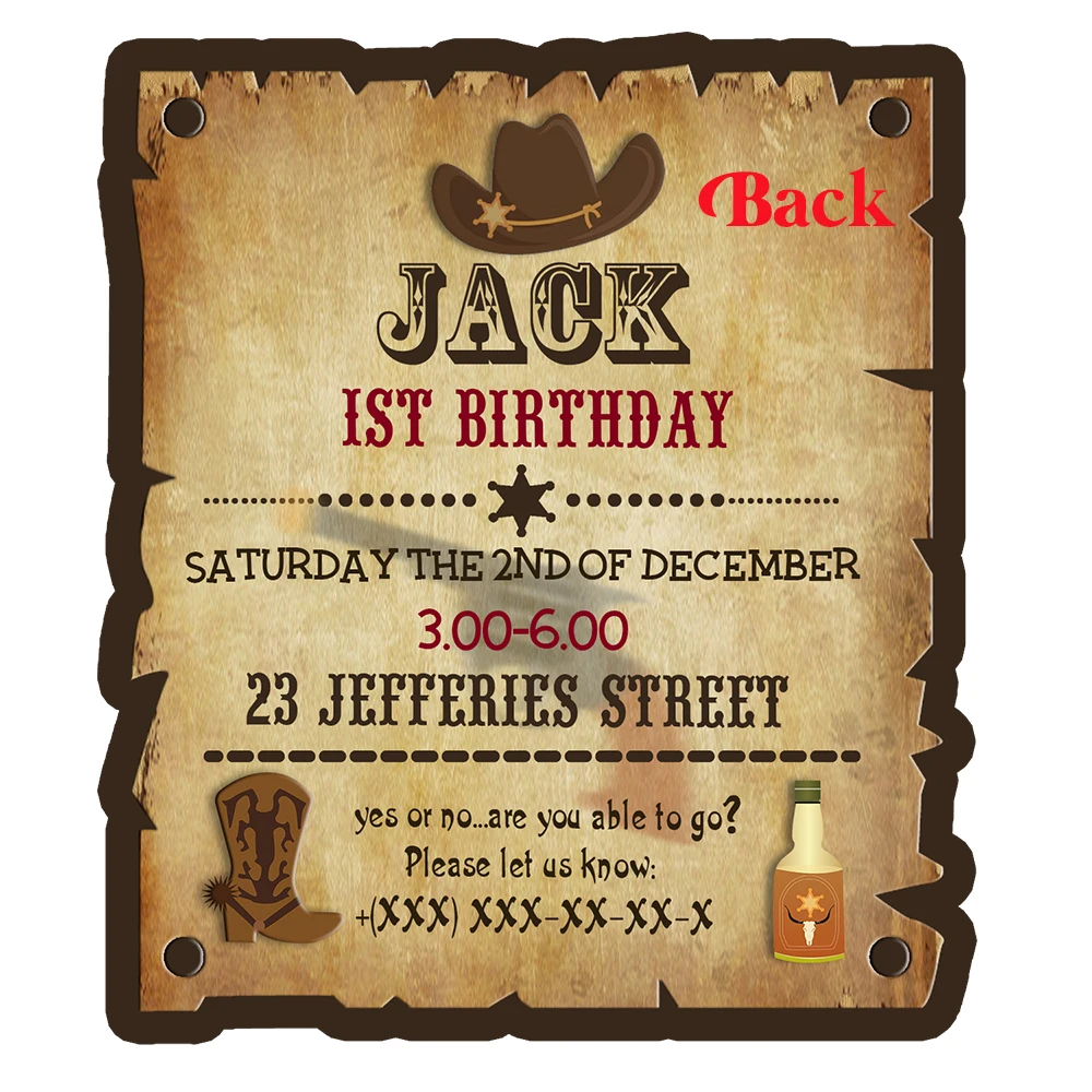 Western Hat Birthday Banner Personalized Party Backdrop Decoration Party Supplies Decorations