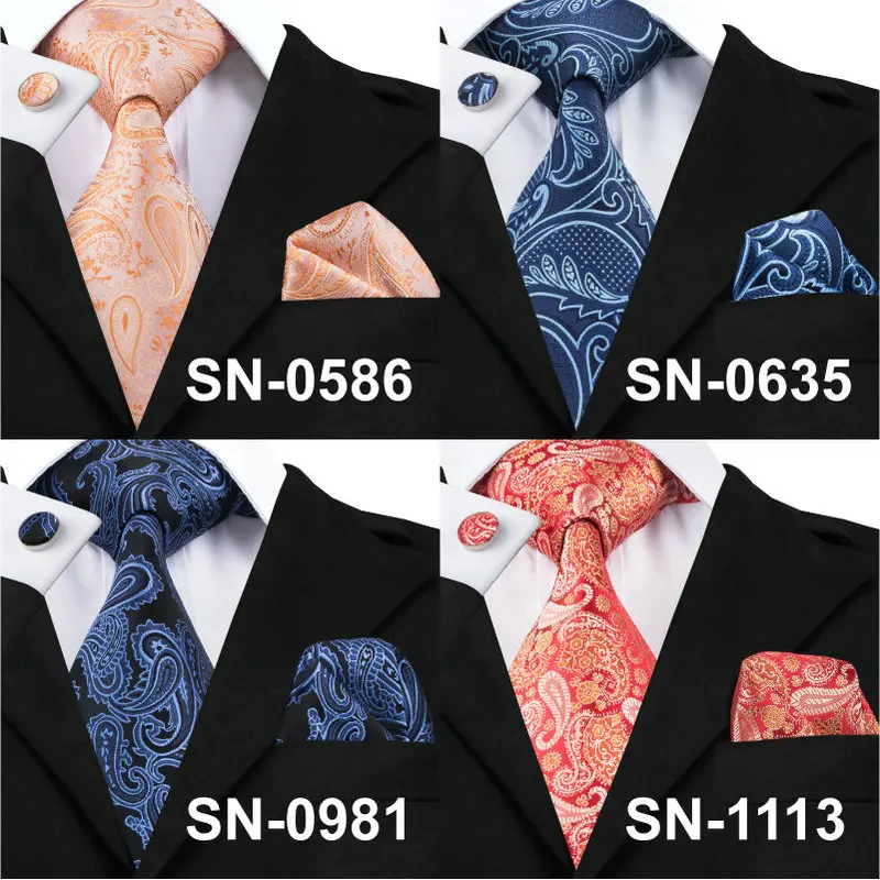 Hi Tie Paisley однотонные рандомные мужские 100% шелковые жаккардовые галстуки