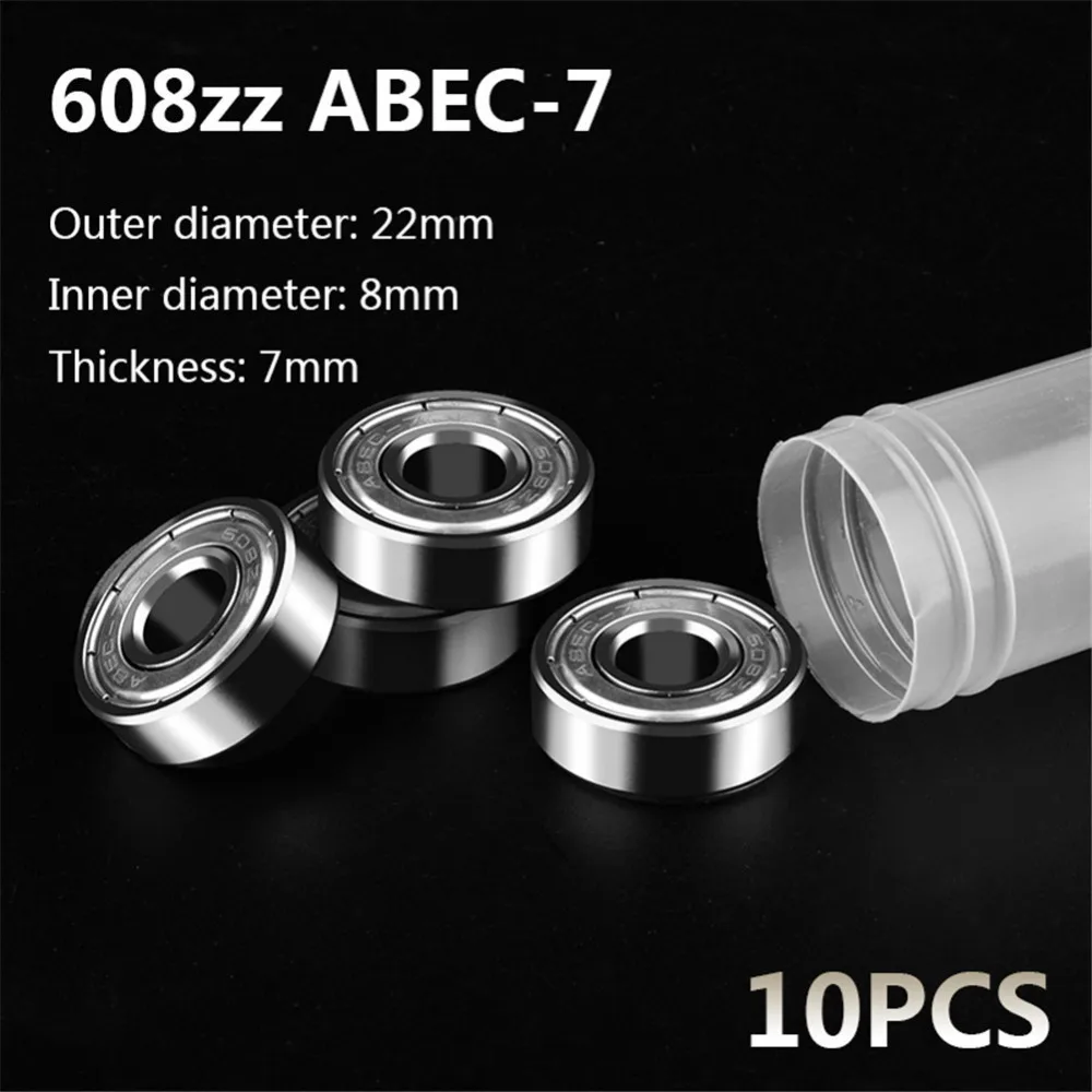 

10pcs 608ZZ 608-2Z Deep Groove Ball Bearing Skate Stroller Miniature Bearings ABEC-7 8x22x7mm / 0.31 x 0.87 x0.28in