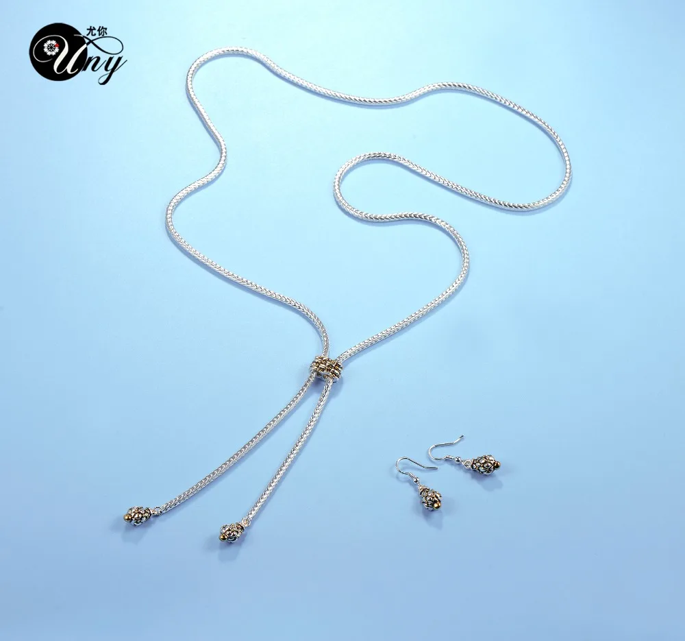 UNY Fashion Jewelries Sets Lagos 2 tone Plated Jewelry Set Unique Vintage Jewelries Sets Wedding Accessories Jewelry Set women