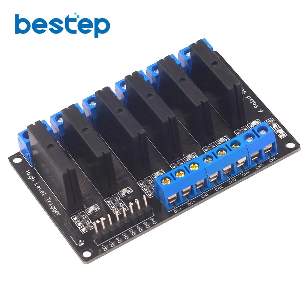 

3-24V 6 Channel Solid State Relay Module High Level Trigger DC-DC 250V 2A Output with Resistive Fuse