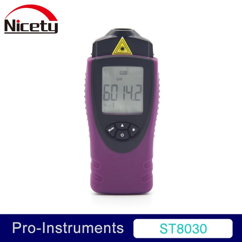 

Nicety ST8030 5-digit Large LCD Non-contact Photoelectric Digital Laser Tachometer Rotate Speed Tester GR