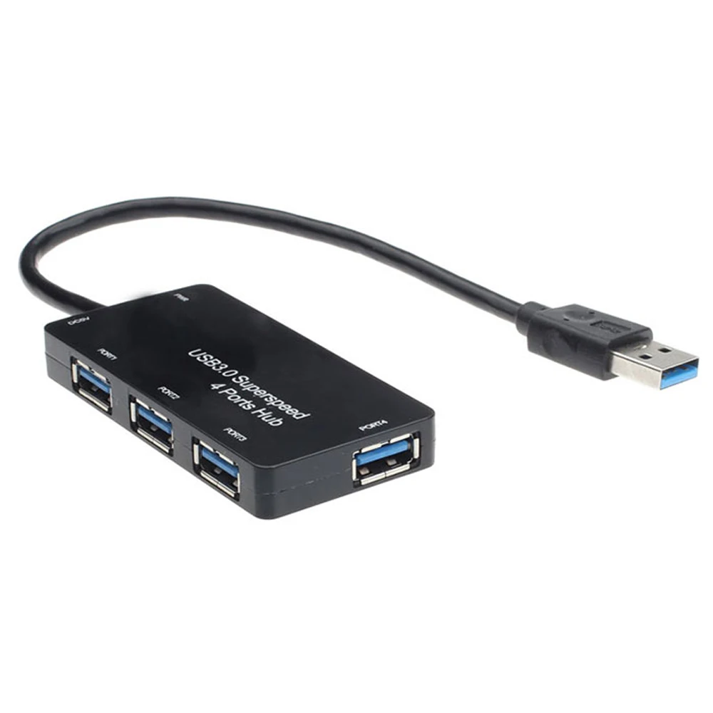 Высокоскоростной USB 3,0 концентратор 4 Порты и разъёмы USB разветвитель USB Hub 3,0 адаптер для ноутбука аксессуары док-станция usb для компьютера - Цвет: Черный