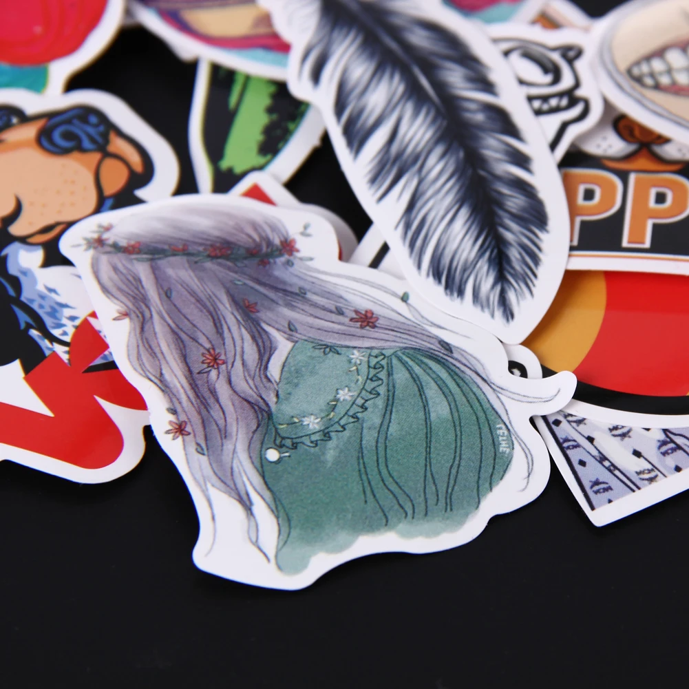 Toko Online 50 PCS Lot Tahan Air Lucu Doodle Dinding Sticker Untuk