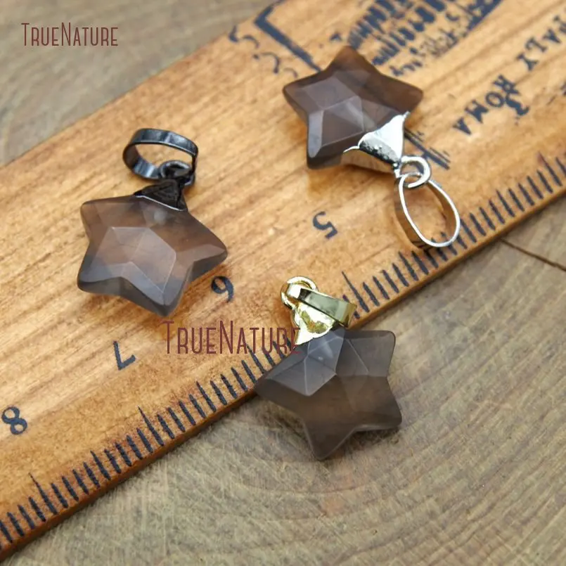20180108-PM9872- Smoky Quartz Pendant Faceted Star Pendant_6