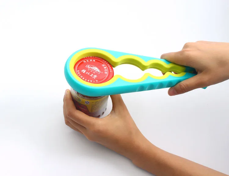 1PC 4 in 1 Can Opener Manual Non slip Twist Cap Bottle Launcher Opener