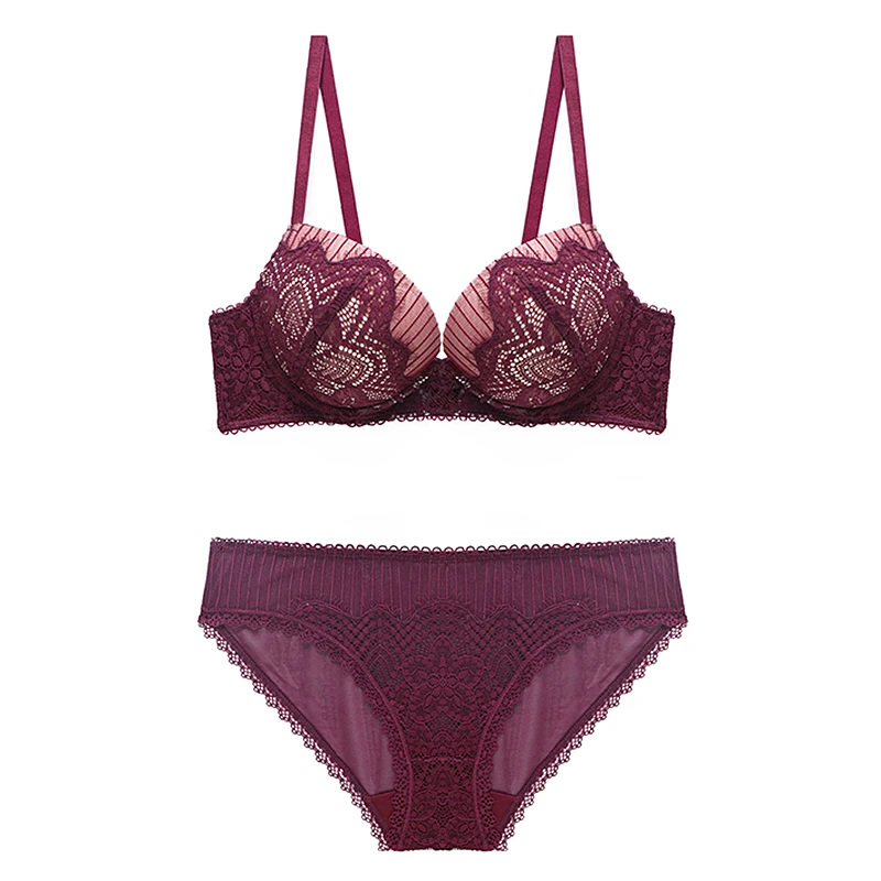

Brand vs bra set lace panties Luxury intimates French Lace Big Underwear 2019 Front Push Up Bra Briefs