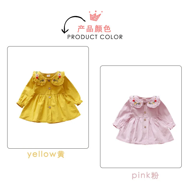 Новая весенняя рубашка в Корейском стиле для девочек милый хлопковый детский пуловер свежий розовый белый для маленьких девочек 0-2 лет