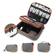 Bolsa para viagem, sacola multi-funcional para armazenamento de carregador fone de ouvido cabo de dados disco u e cabo usb organizador,