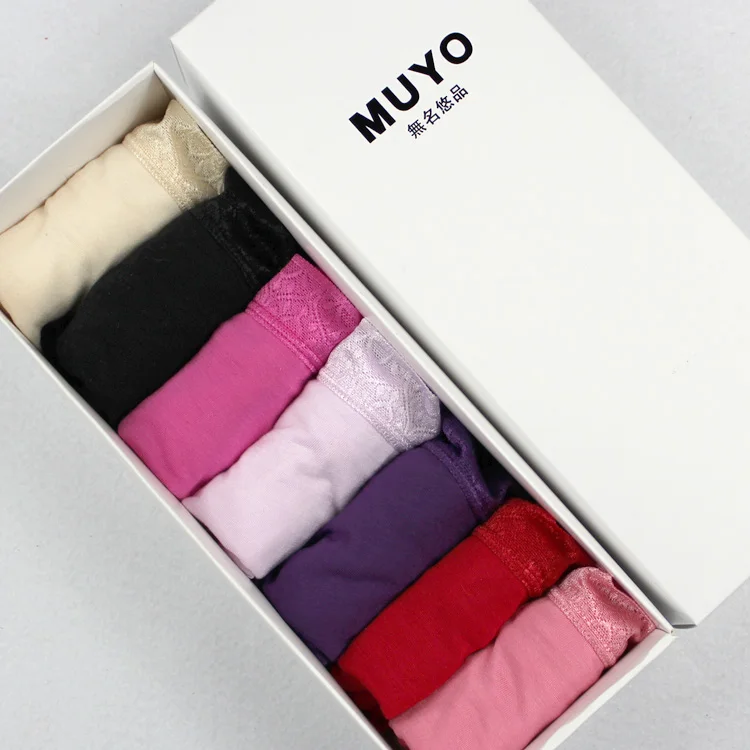 

Free Shipping Ladies Bamboo Fibre Briefs Women's mid waist Lace underwear Seamless week panties 5pcs/lot and 7pcs/lot