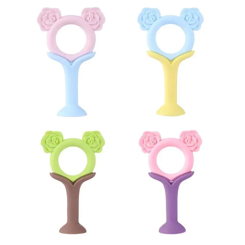 

Flowers Baby Teether Chewable Toys Safe Silicone Teething Pacifier Baby Teether Safe Silicone Mitts Teething Mitten Dental Care