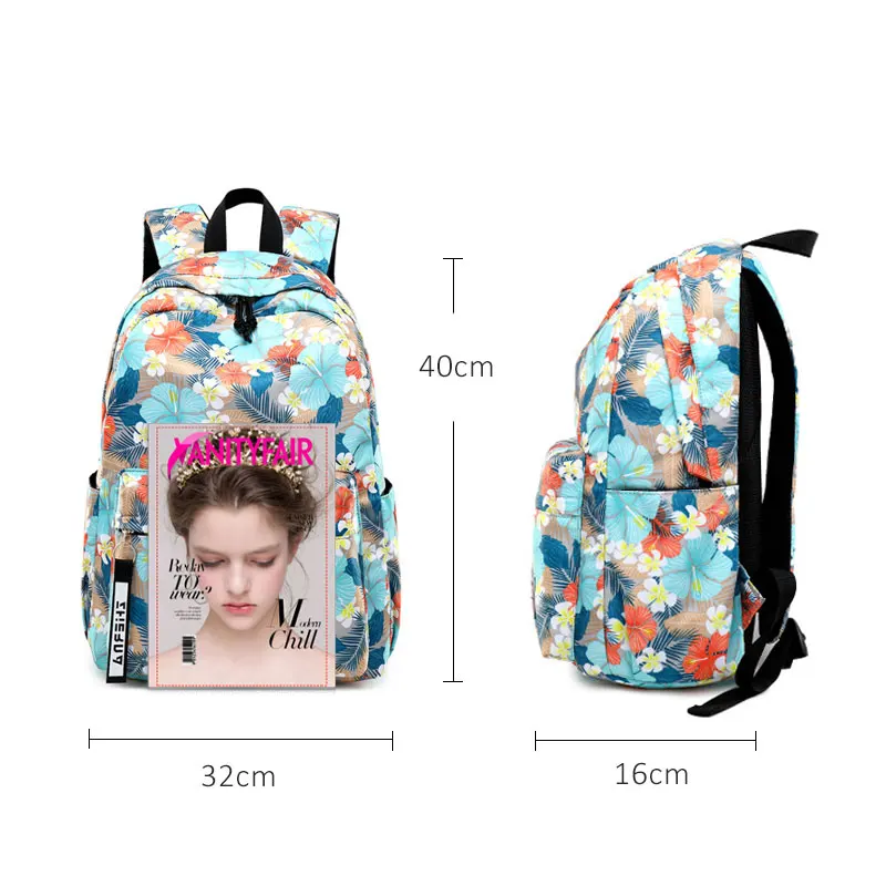 Модная холщовая женская школьная сумка, рюкзаки для девочек, Mochila Escolar, с принтом, рюкзак для компьютера, ноутбука, школьный рюкзак, сумка для книг