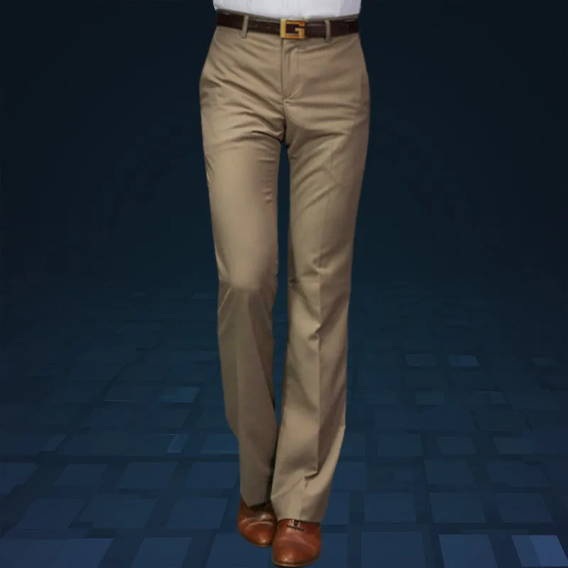 Men's Flared pants Male Summer Straight Suit Pants British leisure Free hot feet trousers Formal Pants For Men Size 37