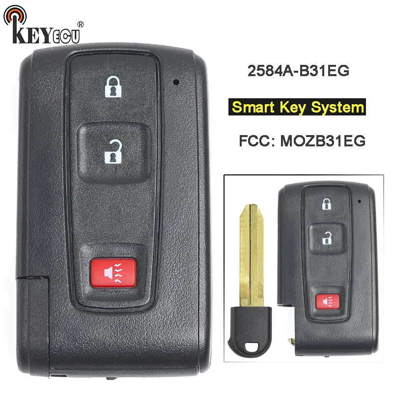 KEYECU 312 МГц MOZB31EG 2584A-B31EG Замена 2+ 1 3 кнопки дистанционный смарт ключ-брелок для Toyota Prius 2004 2005 2006 2007 2008 2009