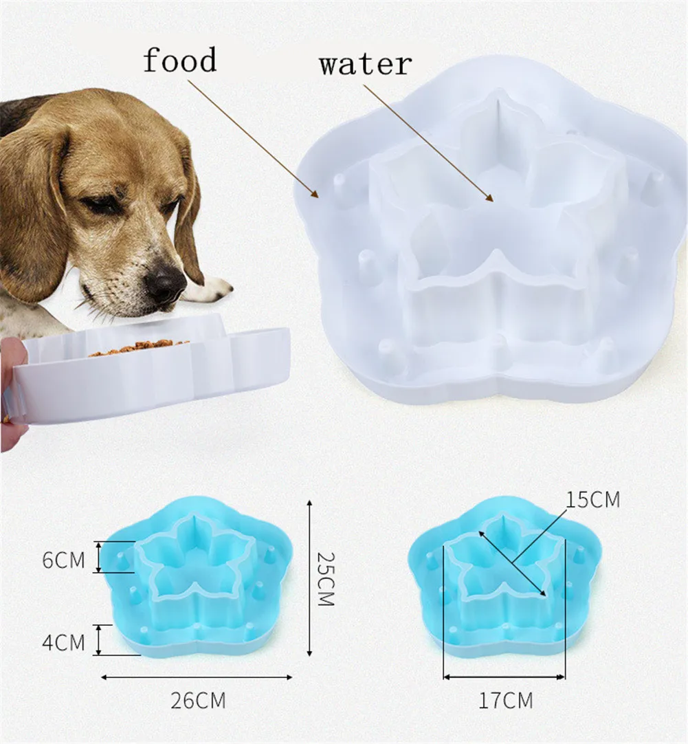 Животные Собаки медленная кормушка, не дающая подавиться анти-глотками собачья миска Прочный Здоровый собаки кошки замедление корм блюдо поилка для домашних животных поставки
