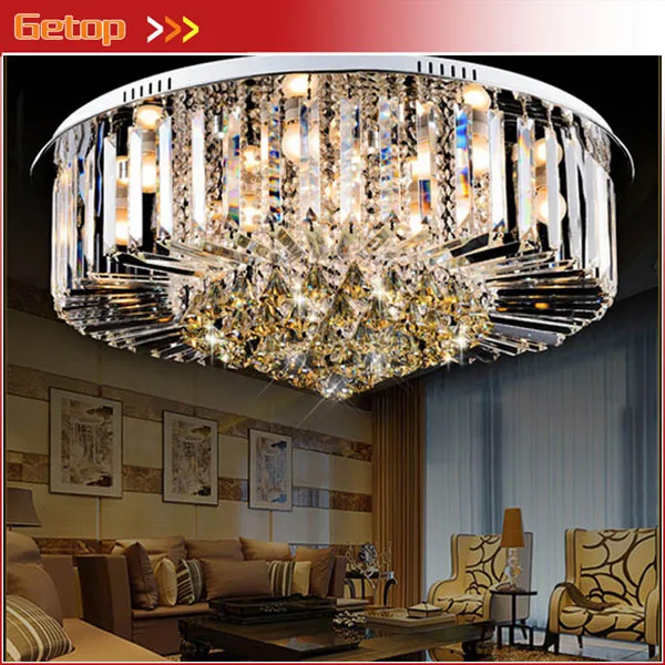 

Best Price Modern Round K9 Crystal Ceiling Lamp LED Lighting Lamps Living Room Restaurant Crystal Lights Free Shipping