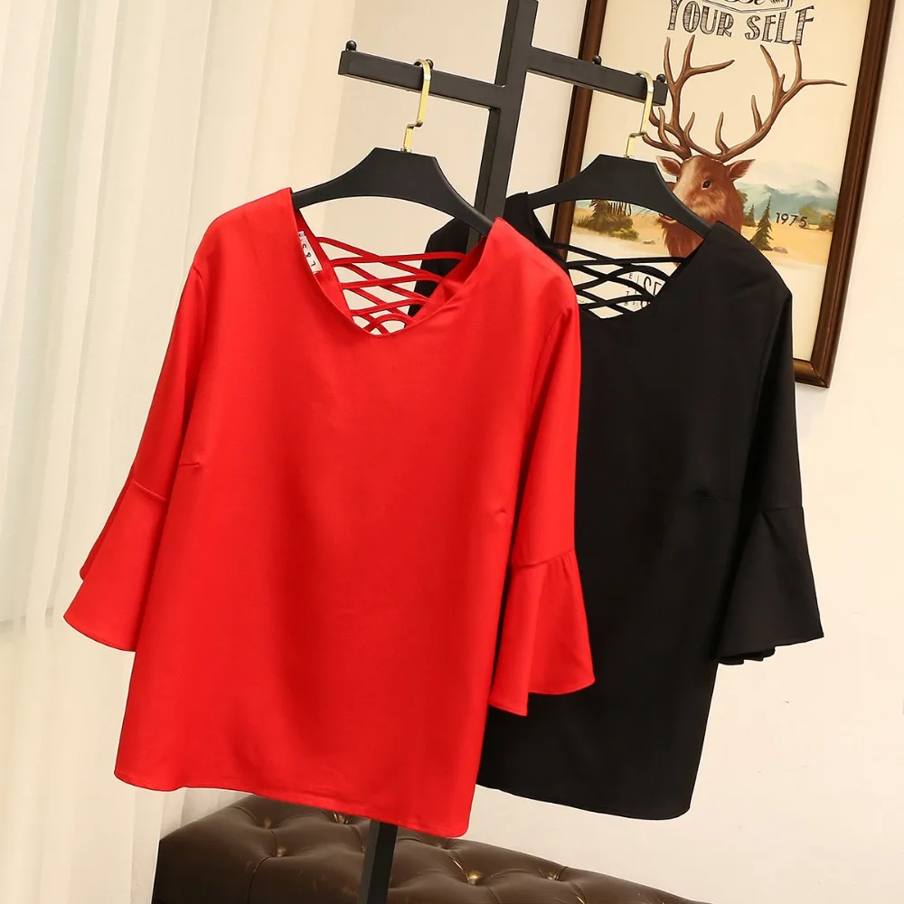 Ubetoku 2018 Summer women chiffon blouse ladies short