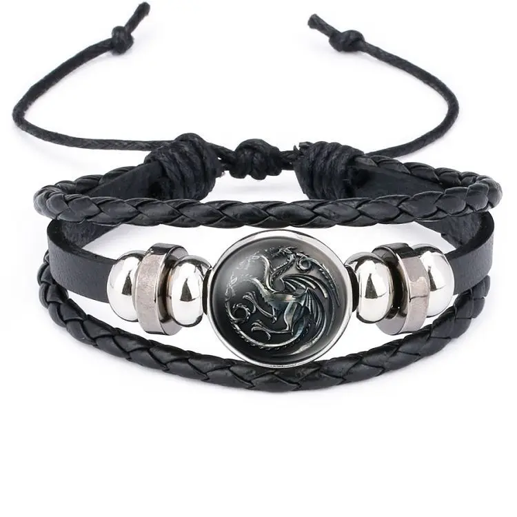 

Halloween A Song of Ice and Fire Game of Faceless charm men bracelet Game of Thrones cos Woven Bracelet for women accessories