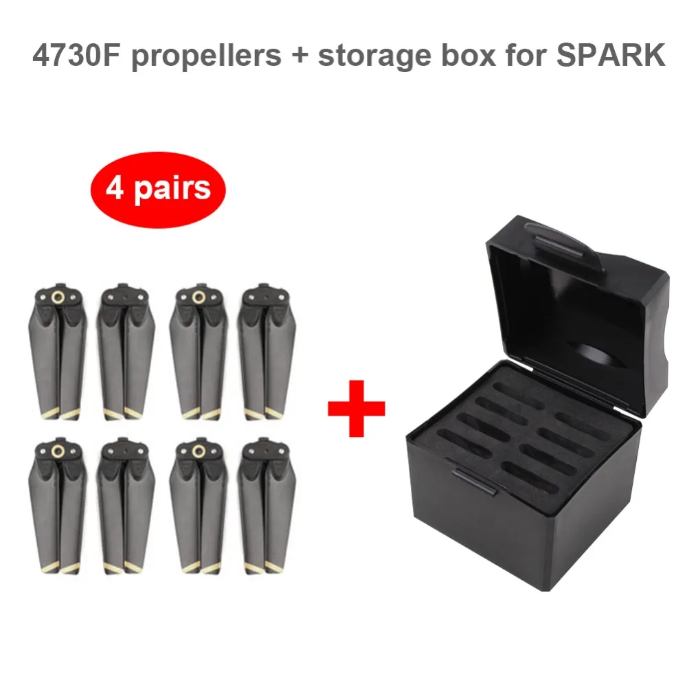 

For DJI Spark Accessories 4 Pairs White Propellers 4730F+Propeller Protection Storage Box Case Storage Box for dji Spark Parts