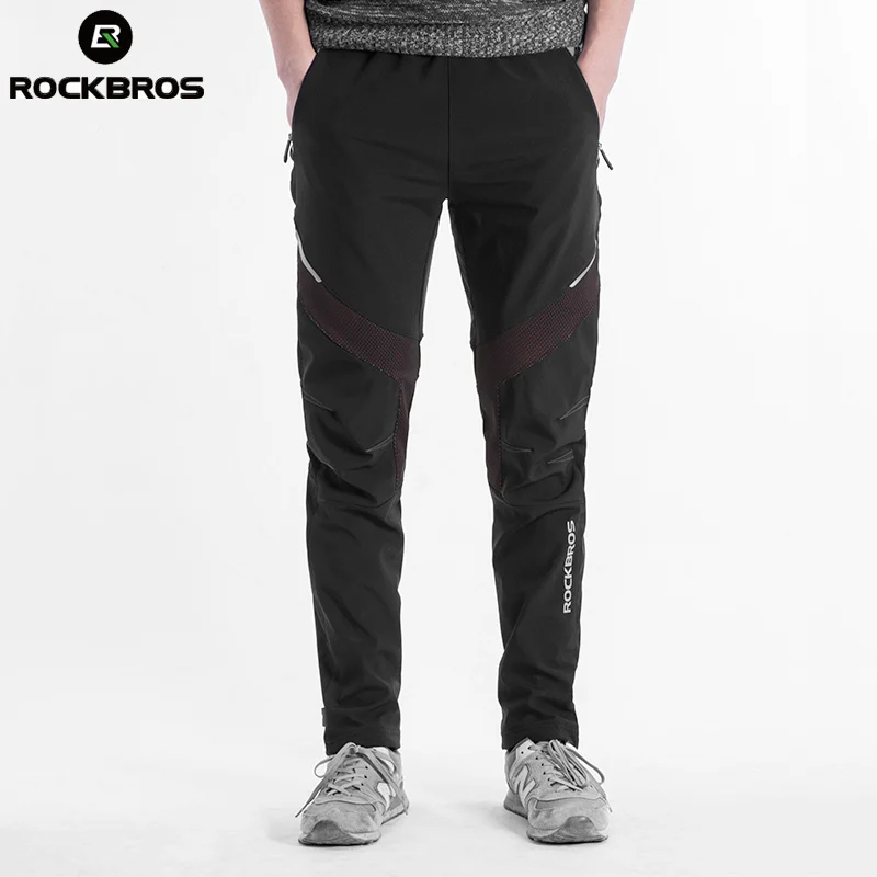 ROCKBROS bicicleta invierno Pantalones de deporte al aire libre impermeable térmico pantalones de lana pantalones de bicicleta equipo medias corriendo Pantalones - 2