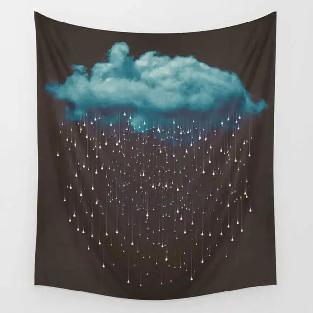 

Rainfall Wall Hanging Blanket Tapestry Beach Throw Towel Home Decorative Raining Printed Supersoft Tapestries Beach Mat