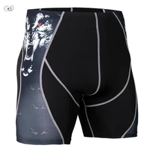 Летние шорты для бега, мужские быстросохнущие шорты с 3D принтом для тренировок, кроссфита, фитнеса, компрессионные шорты для спортзала, ТЕННИСНАЯ СПОРТИВНАЯ ОДЕЖДА, эластичность