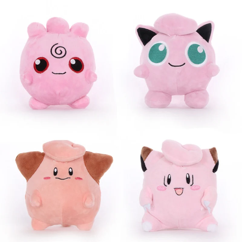 

pikachu series plush toy lovelyIgglybuff Clefairy Cleffa Jigglypuff pink anime doll hobby collection stuffed children's day gift