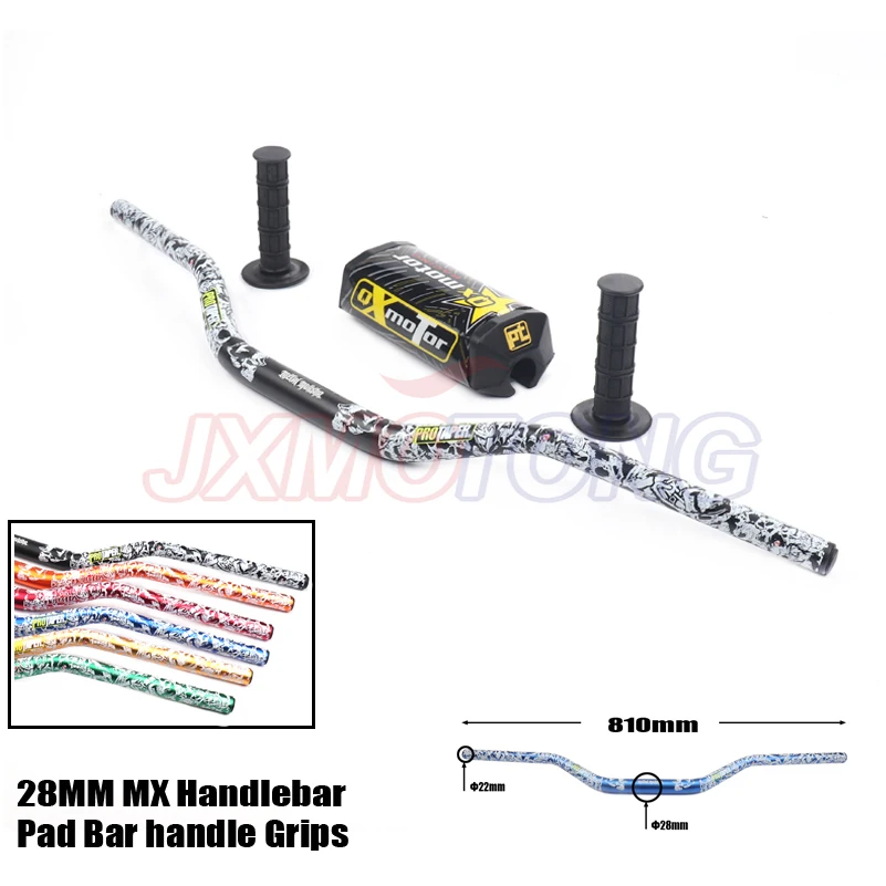 Алюминий Универсальный 28 мм MX руль управления для мотоциклов Бар Pad ручка ручки рулевые SXF KLX YZF CRF rmz Пит Байк мотокросс эндуро Супермото