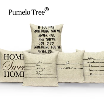 

Words Quotes Pillow Case Flower Cushion Covers custom linen Letter Pillow Cover Home Sofa Decoration Pillowcase Dropshipping