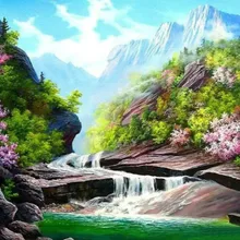 Tianchi озеро в горы DIY живопись по номерам 24 цвета пигментная кисть ручная роспись креативная цифровая картина маслом