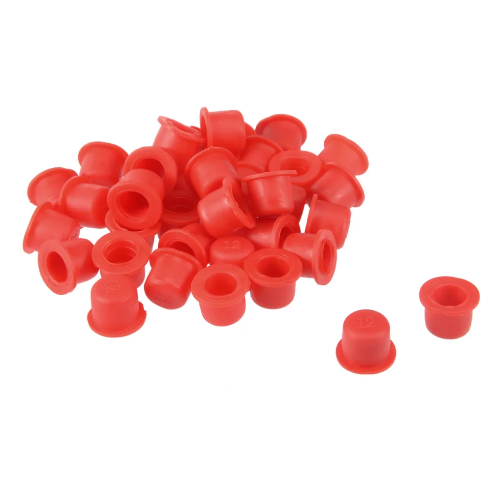 

Uxcell Red PVC 50pcs M12 Round Head Threaded Hole Stoppers Waterproof Hold Plugs Tapered Caps Easy to Remove Dual Function