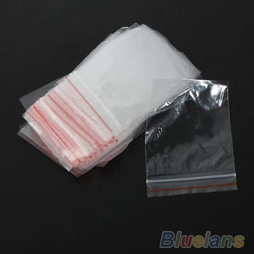 

100PCS 5x7cm Jewelry Ziplock Zip Zipped Lock Reclosable Plastic Poly Clear Bags