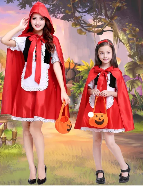 parent and child halloween costume little red riding hood costume fairytale dress party fancy dress for