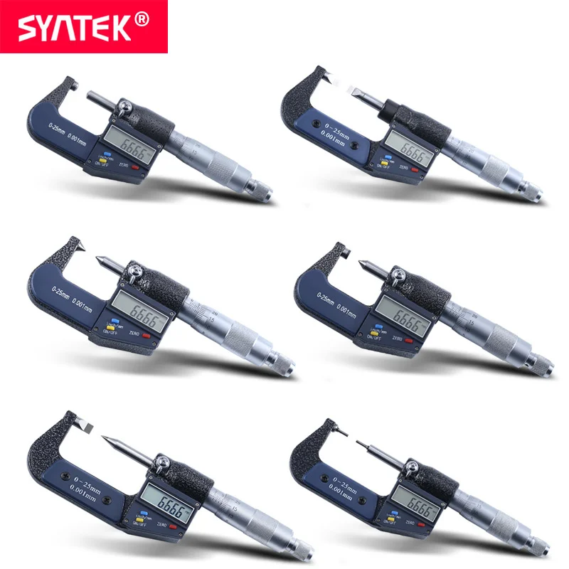 Syntek 0 001 мм электронный цифровой внешний микрометр 25 специальные измерительные