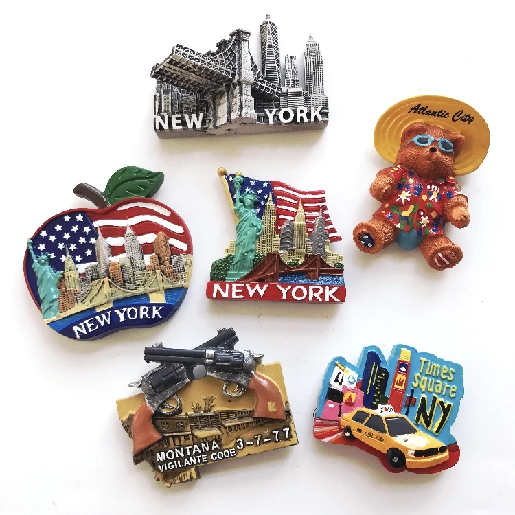 KAYIYO USA 3D Metal Fridge United States New York Statue of