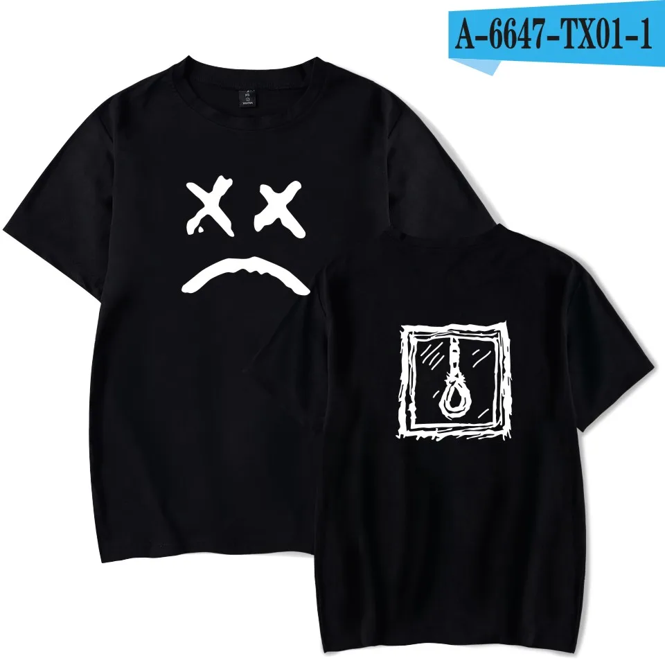 LUCKYFRIDAYF Lil Peep хлопковые футболки мужские/женские Забавные футболки Летние футболки с коротким рукавом хип-хоп футболки размера плюс - Цвет: black