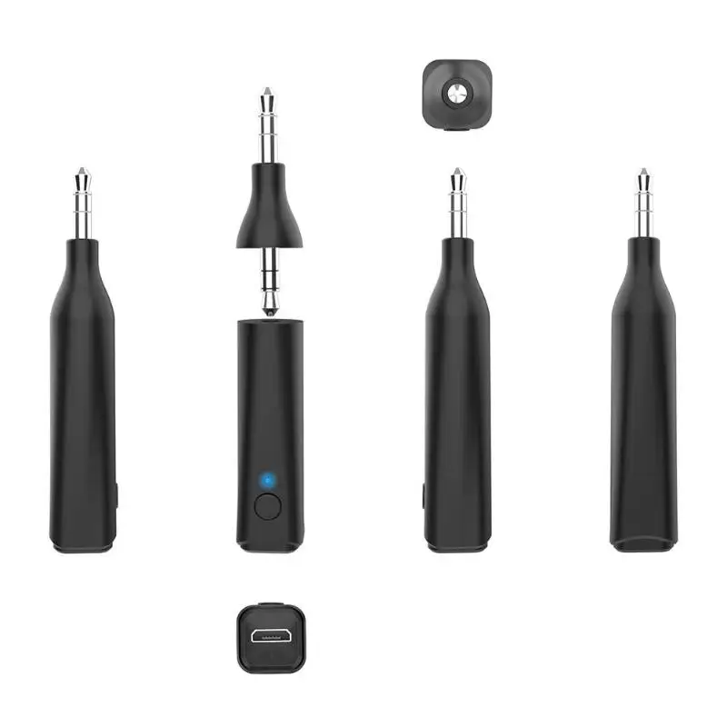 Черный Лидер продаж Bluetooth5.0 Handsfree беспроводной адаптер мм 3,5 мм мини стерео аудио приемник для динамик телефоны автомобильные наушники высокое качество - Цвет: Черный