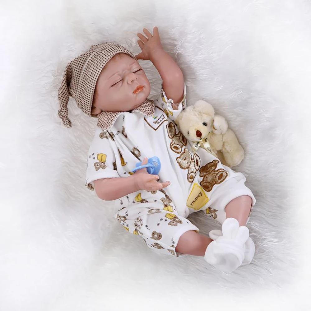 

52 cm Soft Body Silicone Reborn Baby Dolls Toy Girl Brinquedos High-end Newborn Girl Babies Doll Christmas Present New Year Gift