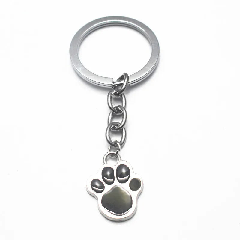 Metal PET dog's paw Key Chain Dogs Key Ring Bag charm Wholesale Lovely