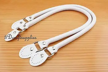 

PU leather imitation leather handles bag making 22 inch a pair white CK18