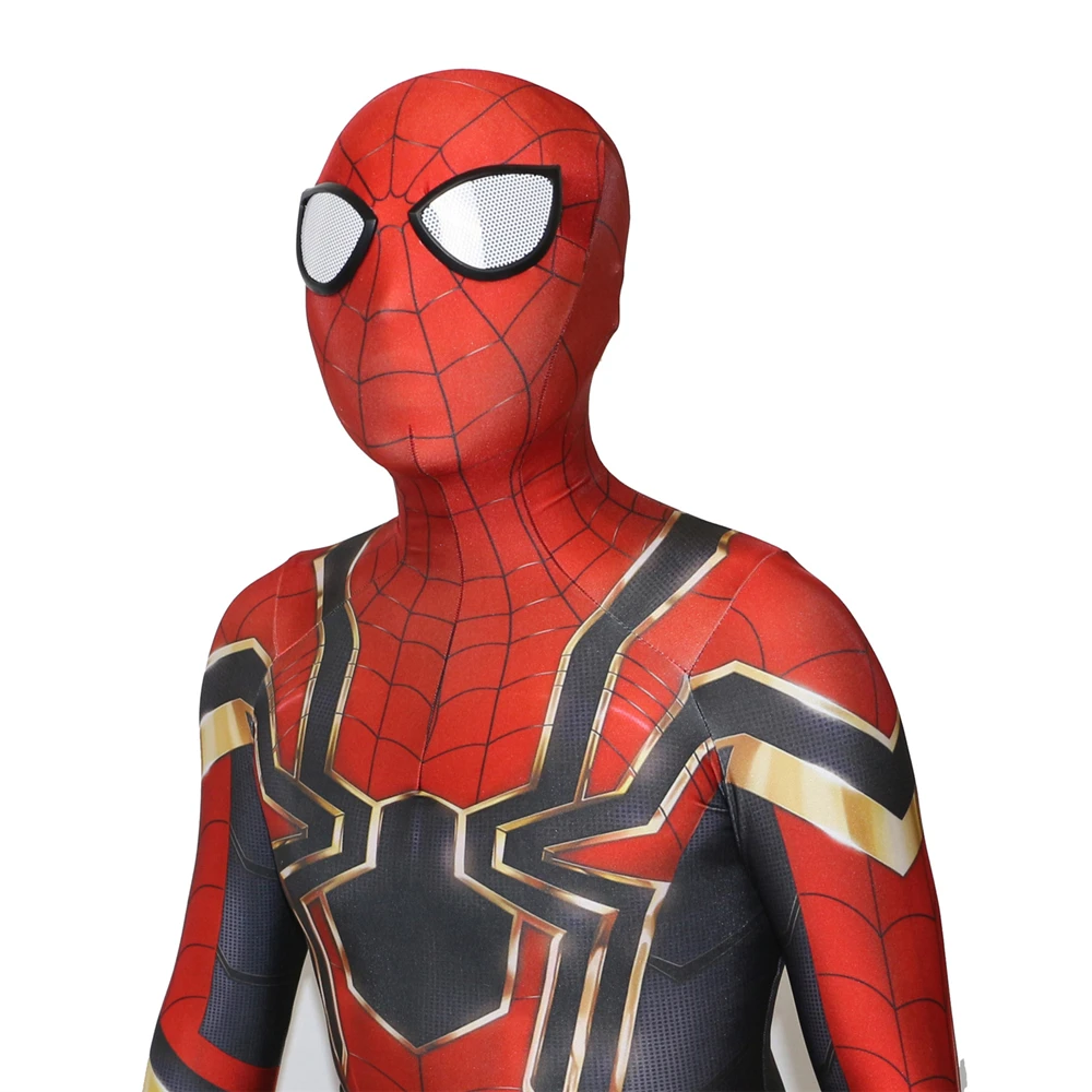 Косплей костюм Человека-паука; костюм супергероя Zentai Iron Spider; комбинезон