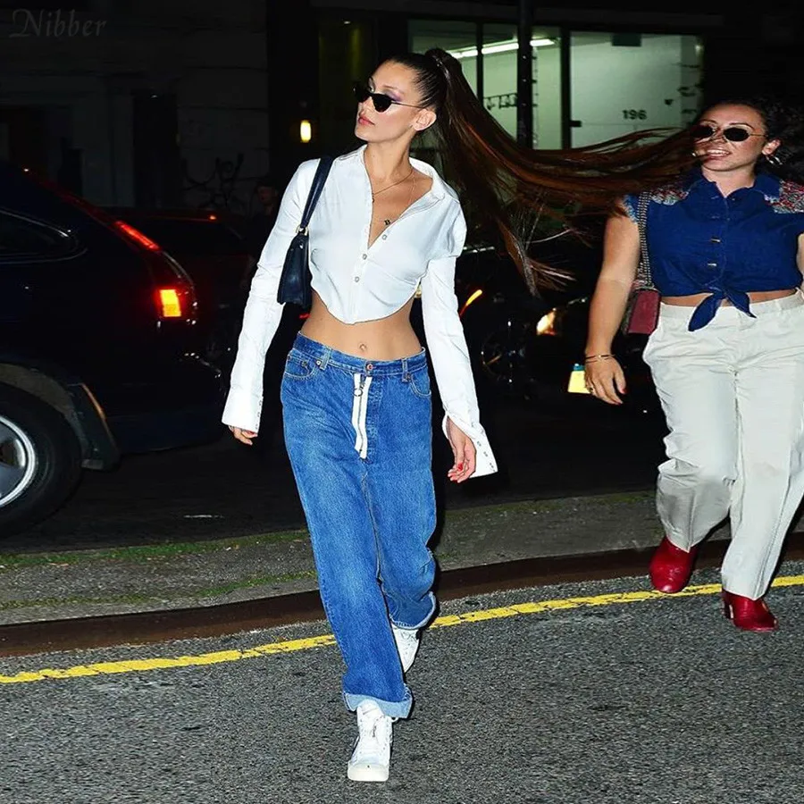 Bella Hadid Backless Button Up Crop Top JKP3844