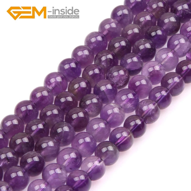 

5MM-14MM Round Light Purple Amethysts Beads Natural Stone Beads Loose Beads For Jewelry Making Bead Strand 15" DIY! Wholesale