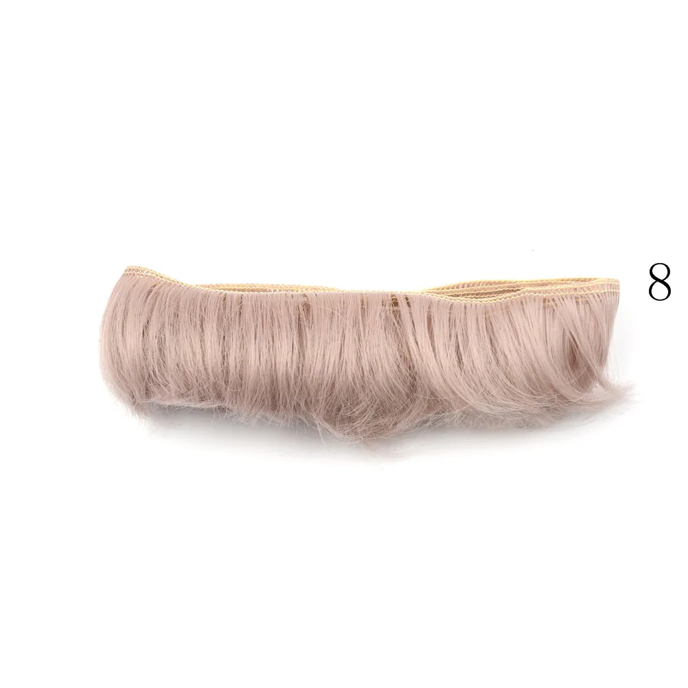 5x100 см новейший кукольный короткий кудрявый DIY бахрома волос натуральный коричневый черный цвет хаки парик волос для 1/3 1/4 BJD SD кукла парик - Цвет: A8