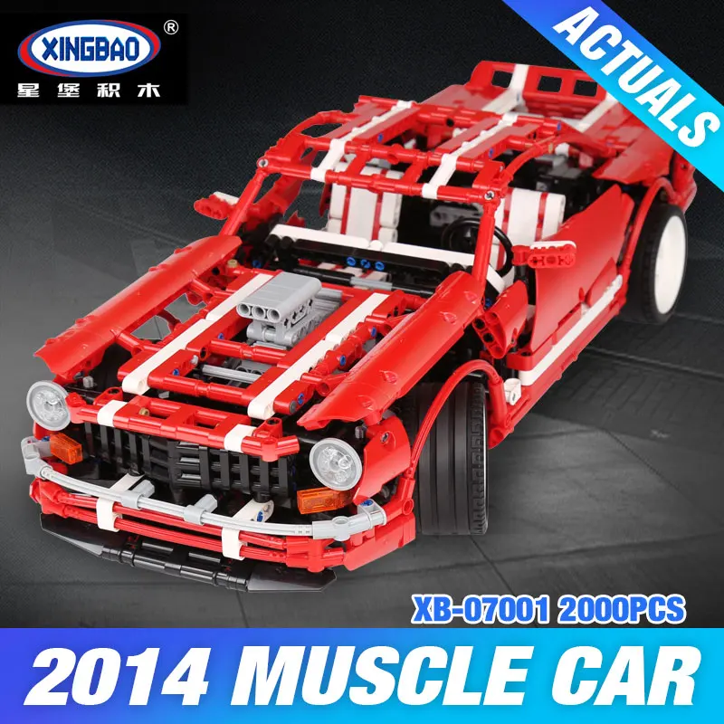 

XingBao 07001 Block 2000Pcs Creative MOC Series The 2014 Muscle Car Set children Educational Building Blocks Bricks Toys Model